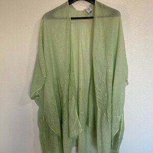 Women's Lace Layering Beach Cover-Up, S/M, Green